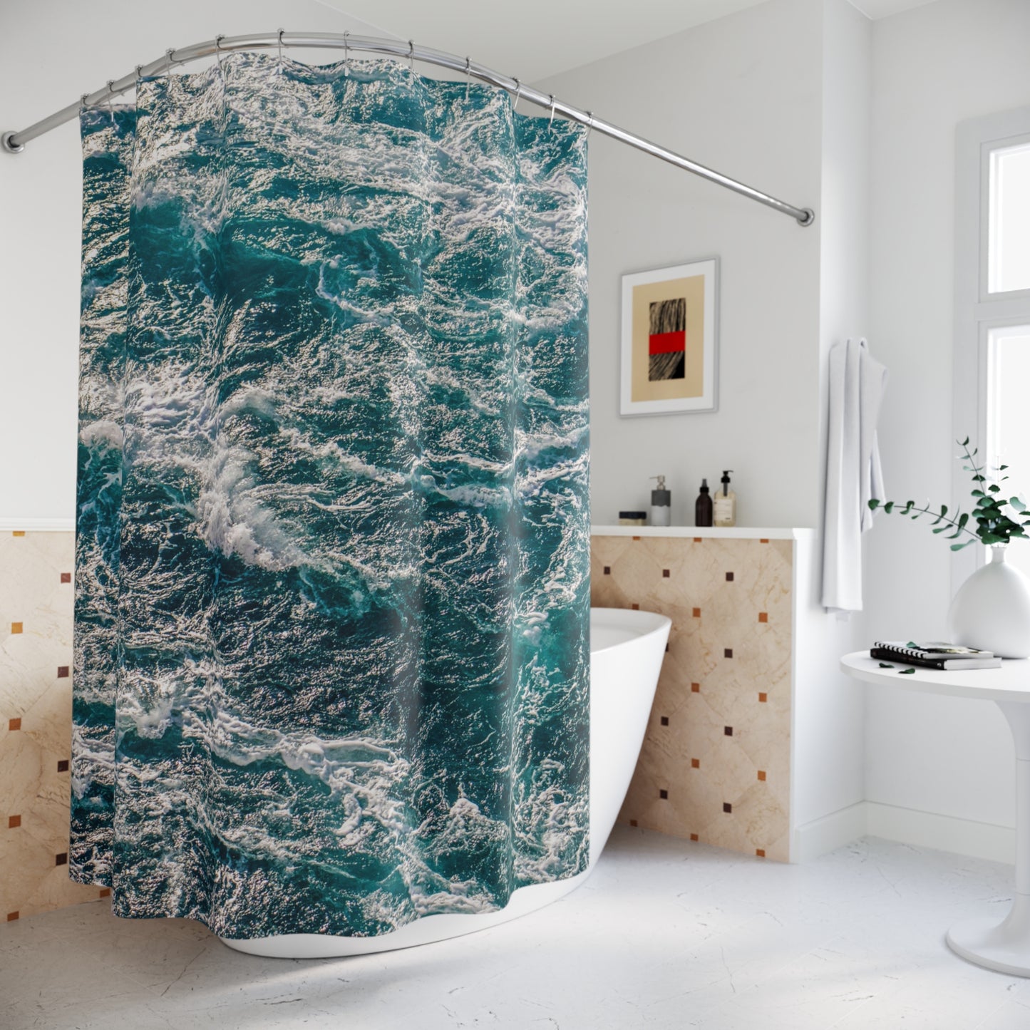 Midnight Tide Ocean Wave Shower Curtain