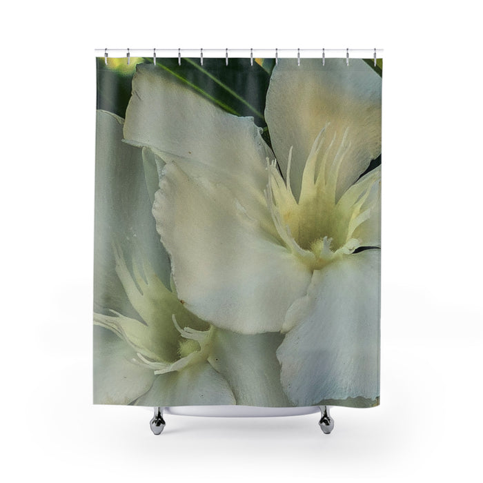 Elegant White Flower Shower Curtain