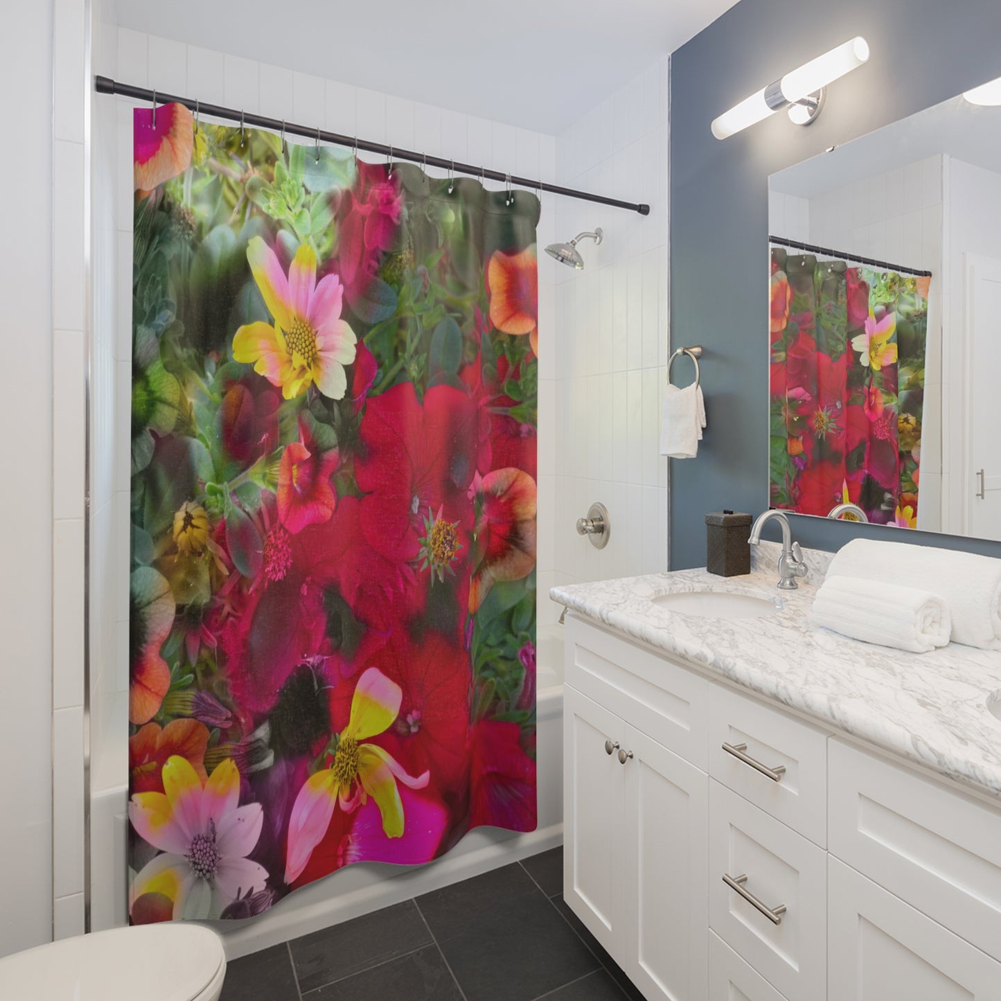 Summer Blooms Floral Shower Curtain