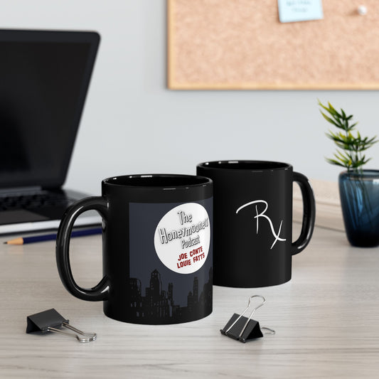 Honeymooners Podcast RX Black Mug 11oz