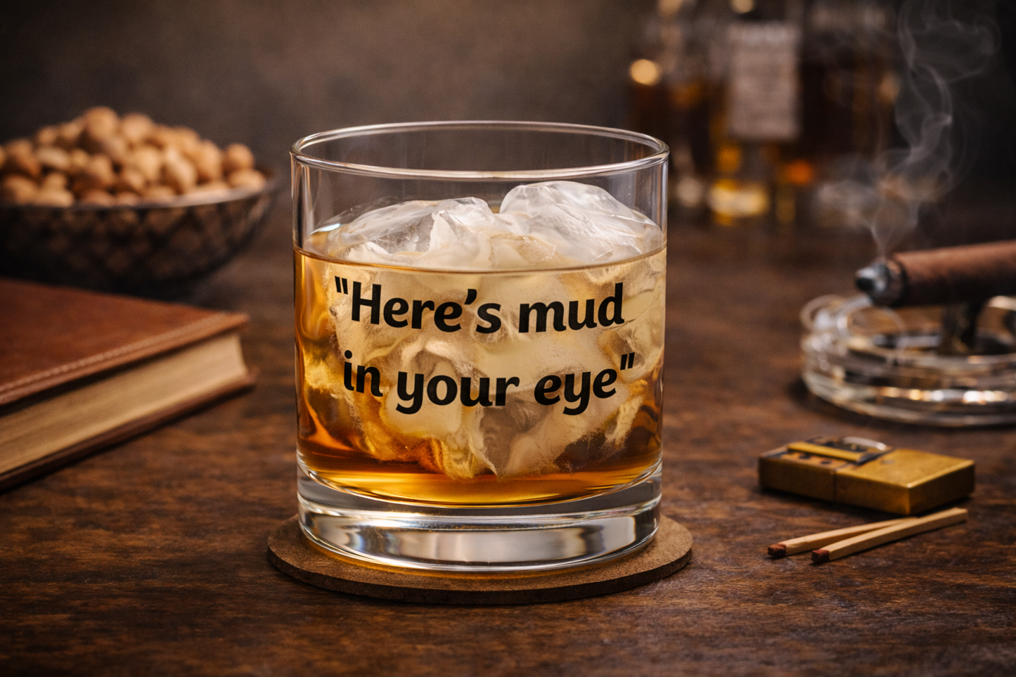 Here's Mud in Your Eye Honeymooners Rocks Glass 10oz