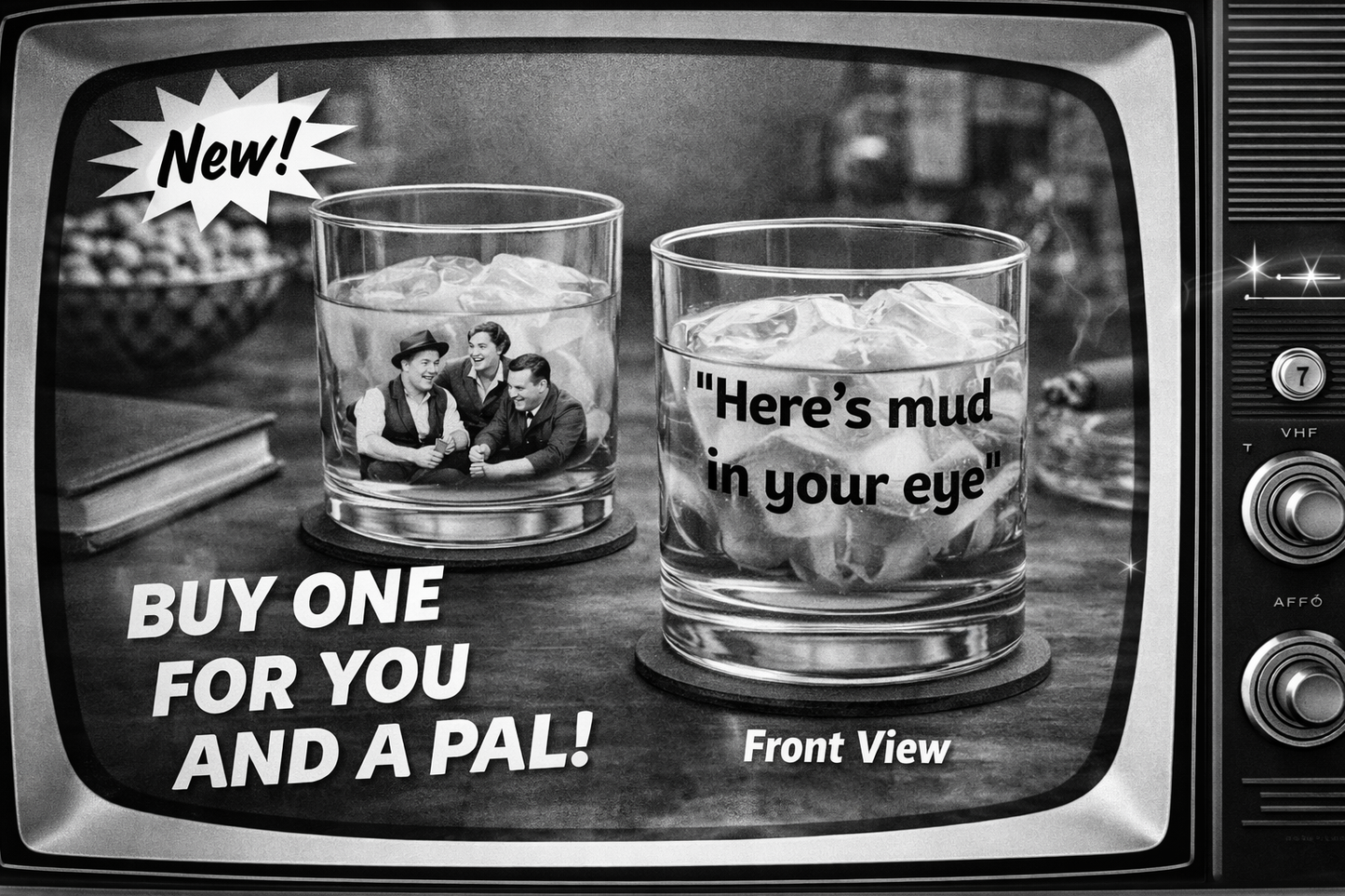 Here's Mud in Your Eye Honeymooners Rocks Glass 10oz