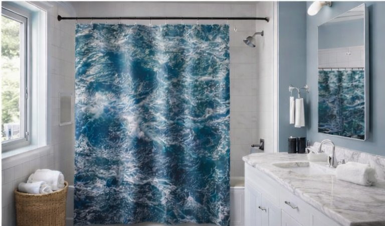Midnight Tide Ocean Wave Shower Curtain