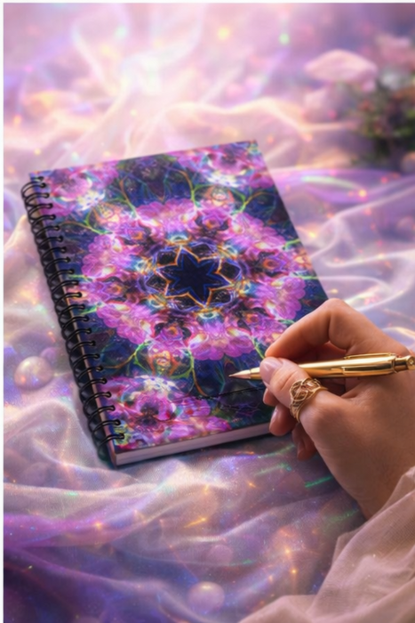 Mystic Kaleidoscope Floral Spiral Notebook – Vibrant Art Journal