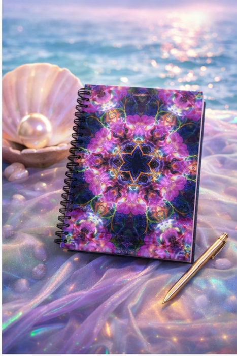 Mystic Kaleidoscope Floral Spiral Notebook – Vibrant Art Journal