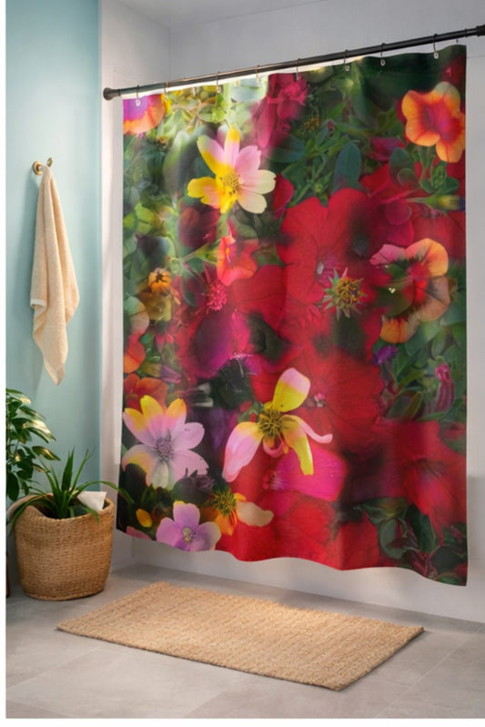 Summer Blooms Floral Shower Curtain