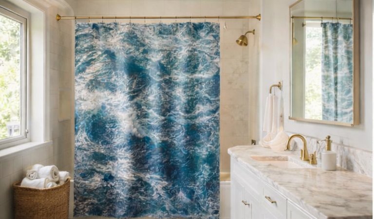 Midnight Tide Ocean Wave Shower Curtain